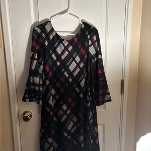 Plaid Black and Red Women's Dress